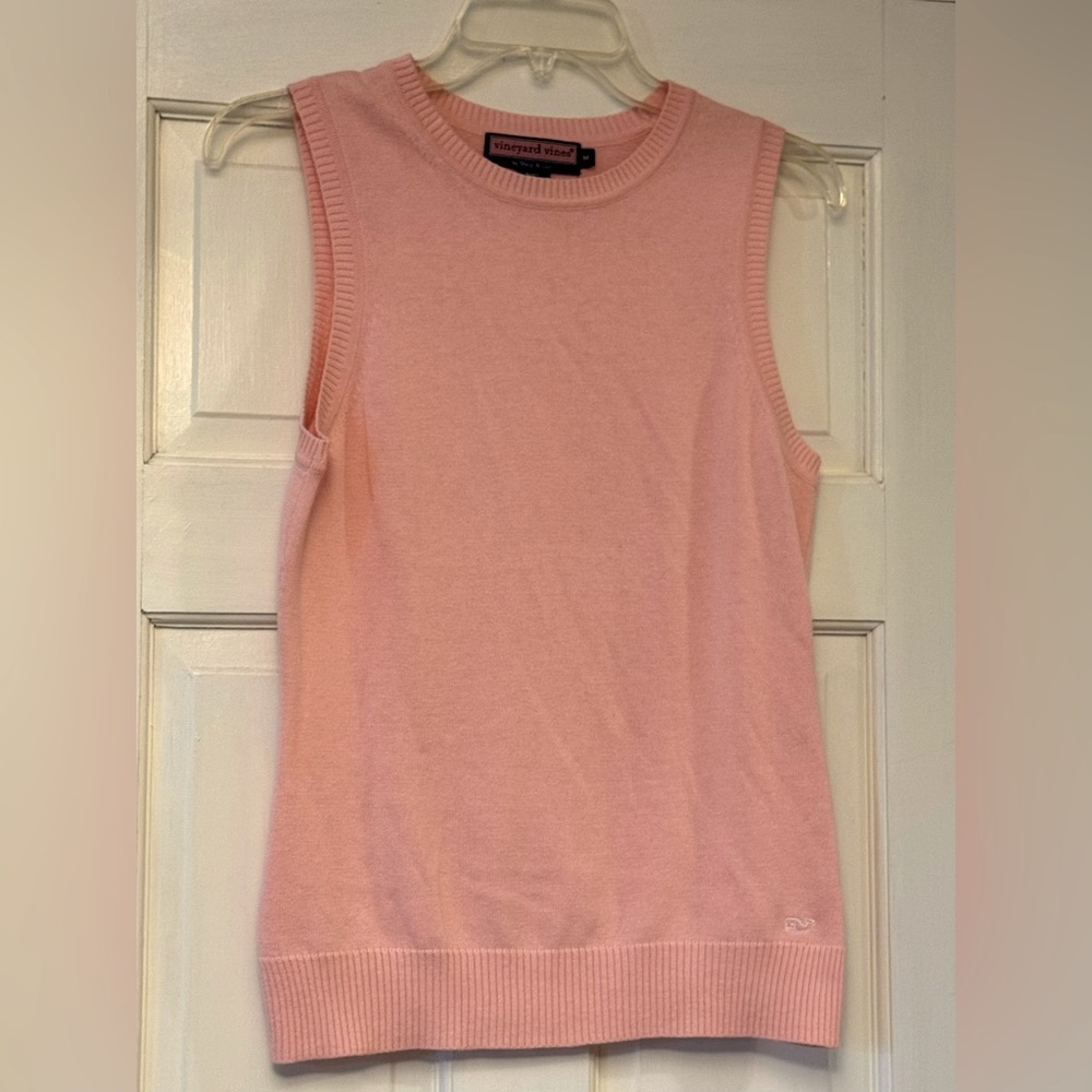 Vineyard Vines Pink Sleeveless Ribbed Sweater
